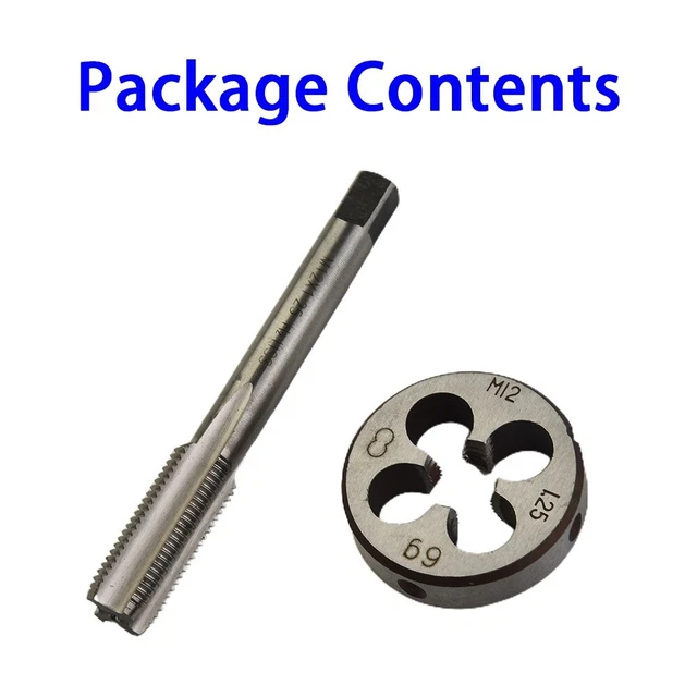 HSS M12x1.25mm Right Hand Metric Straight Thread Tap & Die Metalworking Tool
