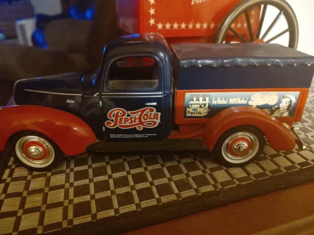 Collectible 1940s Die-Cast Pepsi-Cola Ford Pickup Truck Piggy Bank