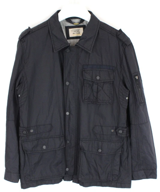 Veste Homme Camel Active Taille 52 - Vert Militaire à Capuche Cachée, Poches Zippées - Neuf Sans étiquettes
