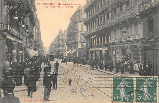 Cpa 31 Toulouse Rue Alsace Lorraine Carrefour De La Pomme