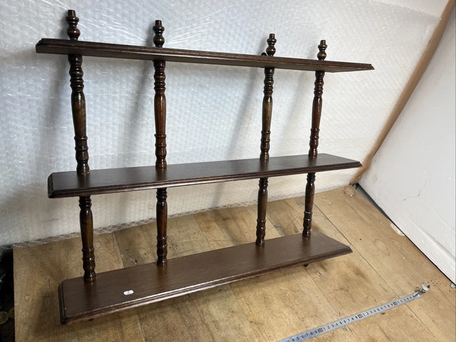 Étagère Murale Ancienne Reproduction – Bois Effet Vieilli 17 L, Déco Victorienne