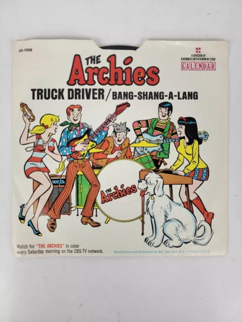 THE ARCHIES BANG-SHANG-A-LANG Truck Driver VINYL 45RPM SINGLE CALENDAR