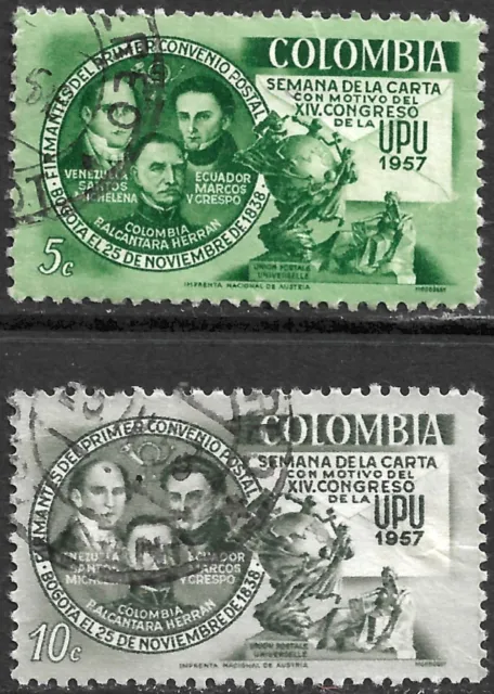 Colombia Scott #676-77 VF Used Issued 1957