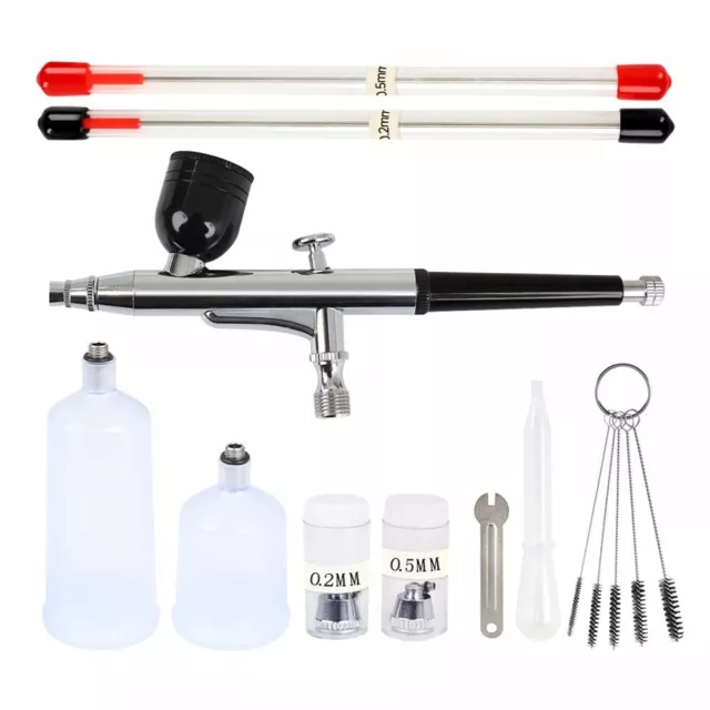 Dual Action Gravity Feed Air Brush Airbrush Kit Spray Gun Nail Tattoo Art Tool