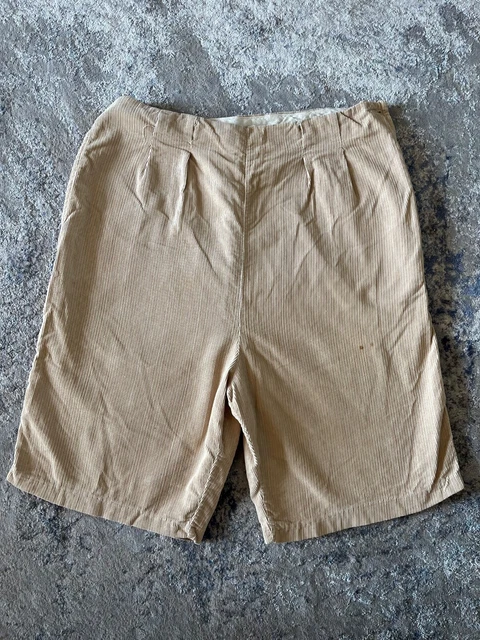 Vintage 1950s Corduroy Shorts Buckle Back Bad Girl W28