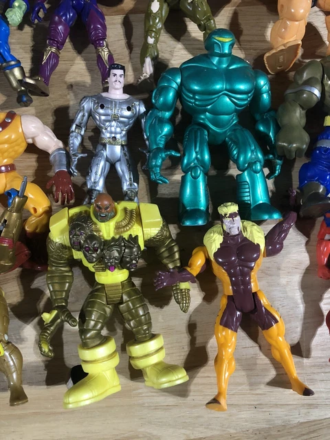 Vintage Marvel X-Men Steel Mutants Mini Figures Toy Biz 1994 Die-Cast Lot of 15 3