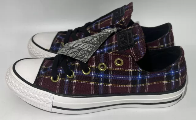 NWT Converse All Star Low Top Womens Sz6 Red Blue Plaid Sneakers Shoes Lace Up