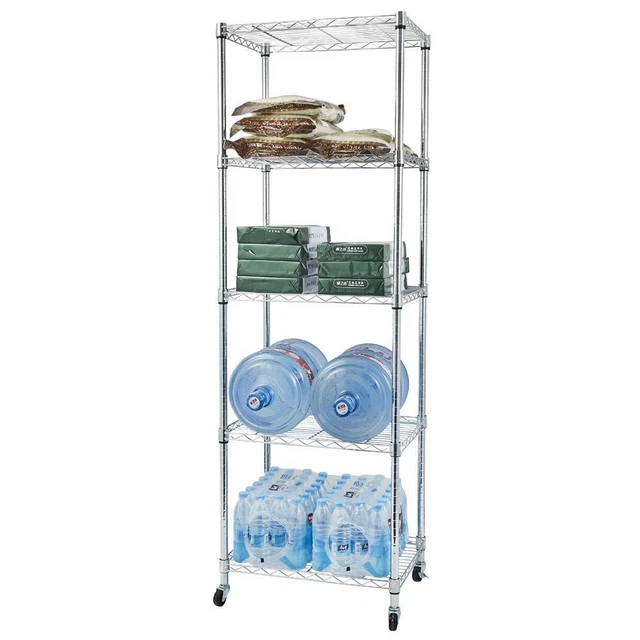 Heavy Duty 5 Tier Wire Shelving Unit NSF Metal Shelf Rack Kitchen Shelving