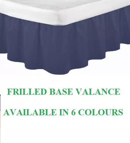 Luxury Plain Dyed Platform Frilled Base Valance Sheets Poly Cotton All Sizes