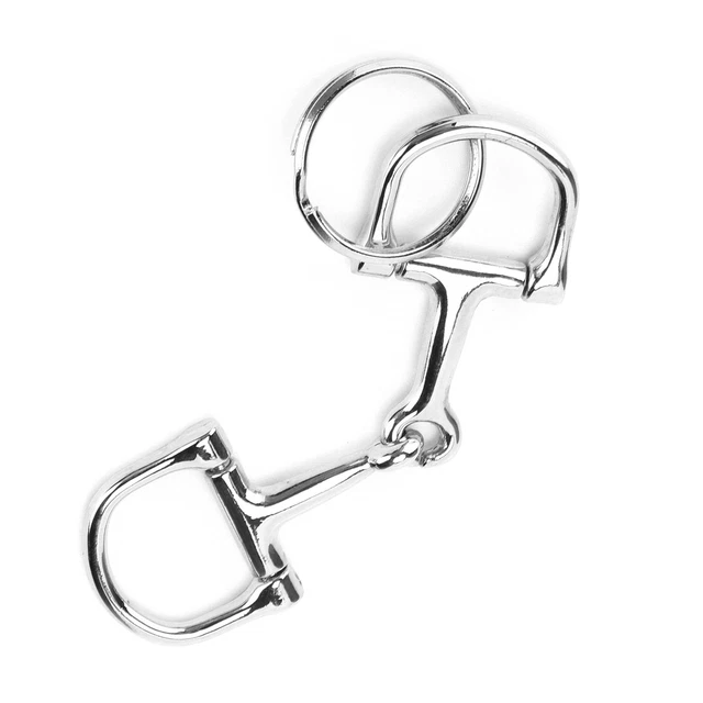 DShaped Snaffle Keychain Durable Silver DRing ZineAlloy Horse Snaffle Bits K Ejj