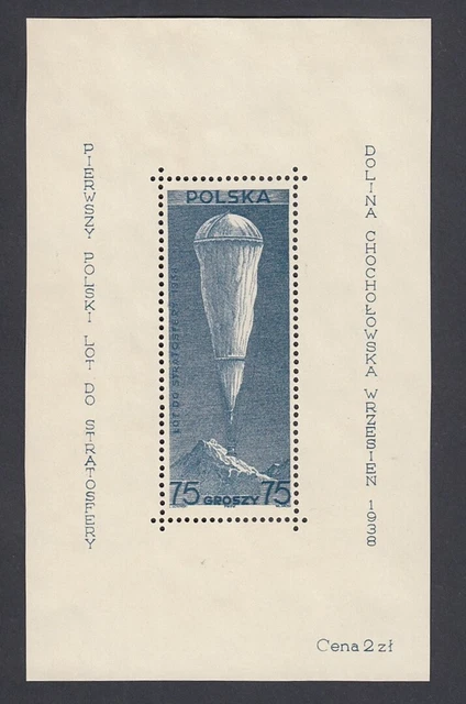 POLEN Block 6 (1938) Probedruck in blau!!! postfrisch/** (MNH)