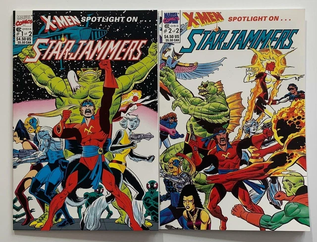 X-Men Spotlight on Starjammers #1 & #2 (Marvel 1990) NM condition issues.