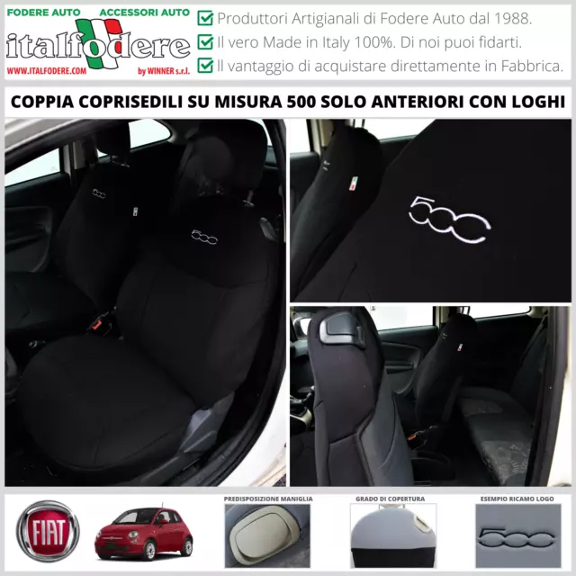 Coprisedili Anteriori FIAT 500 dal 2007 Fodere Foderine Cordura