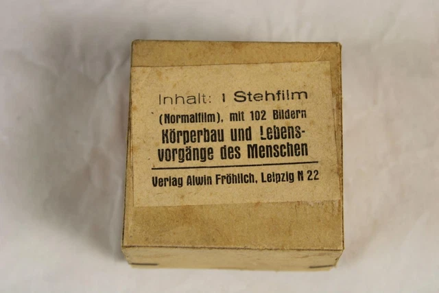 Vintage Stehfilm Körperbau u. Lebensvorgänge 102 Bilder mit Pappschachtel /S35
