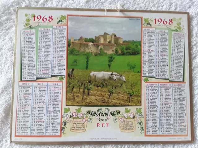 calendrier PTT - Almanach des postes 1968 - Larressingle