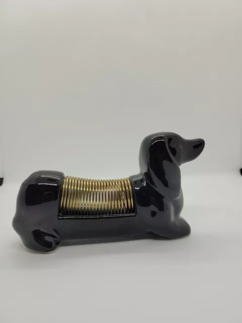 Ceramic Weiner Dog Spiral Coil Vintage 1958 Mail Holder Streamline Imagine  F27