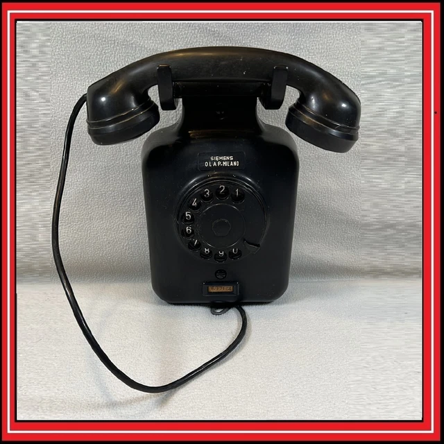 Telefono Fisso Siemens Nero da Muro Parete Vintage a DiscoRotella Anni 50 60
