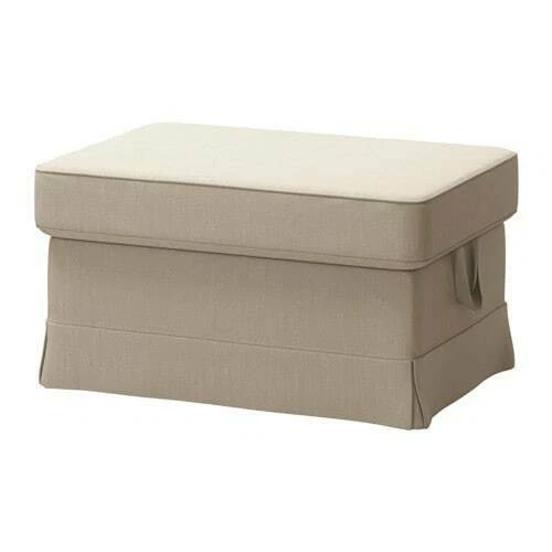 IKEA EKTORP FOOTSTOOL COVER set in NORDVALLA DARK BEIGE SLIPCOVER £69.