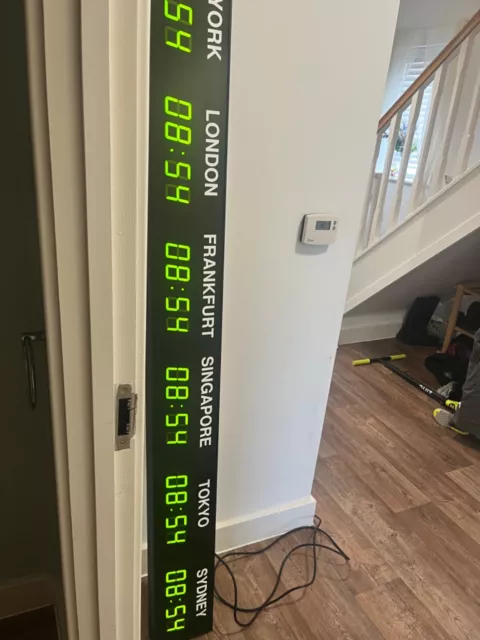 Large long multiple times zone clock LED world digital wall clock