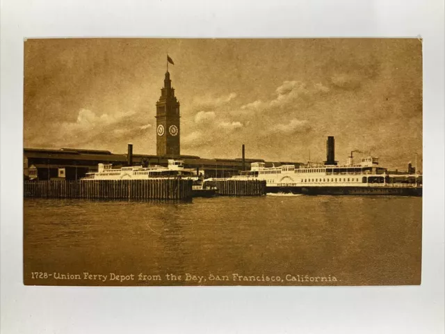 Early Union Ferry Depot San Francisco Steamers Steamships Photo Postcard
