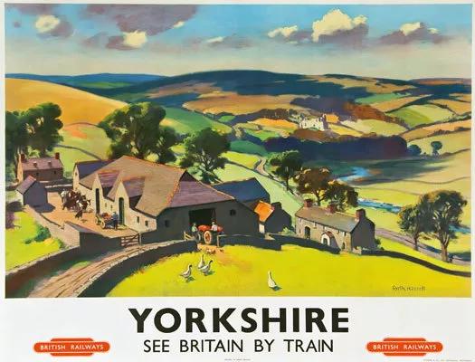 TU9 Vintage Yorkshire British Railways Railway Travel Tourism Poster Re-Print A4