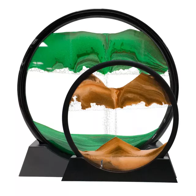 Moving 3D Sand Art Picture Round Glass Hourglass Deep Sea Sandscape Home Decor