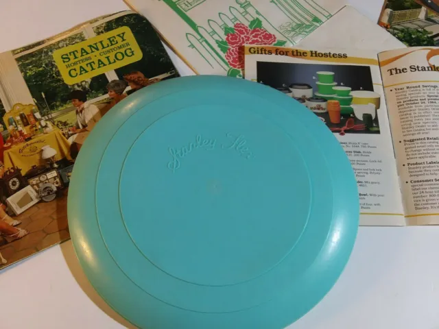 Vintage 9-1/2" Plastic Stanley Flex LID: Fits 3 qt Flex Bowl Turquoise LID ONLY