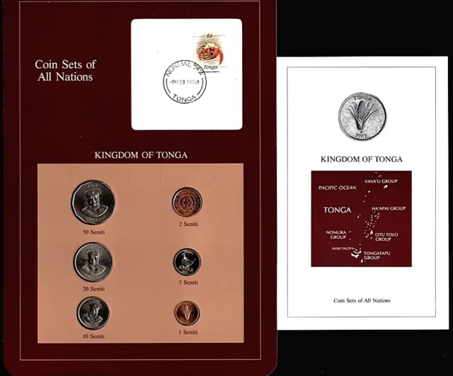 1981 Coin Sets of All Nations Kingdom of Tonga 6 Coins Franklin Mint UNC