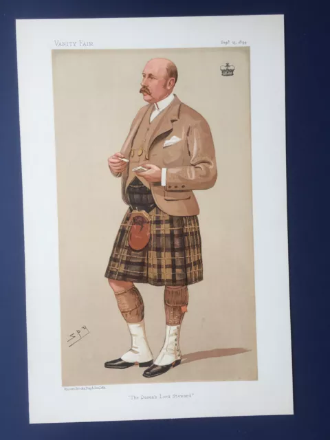 Original 1894 Vanity Fair Print of The Marquis of Breadalbane -"Queen's Steward"