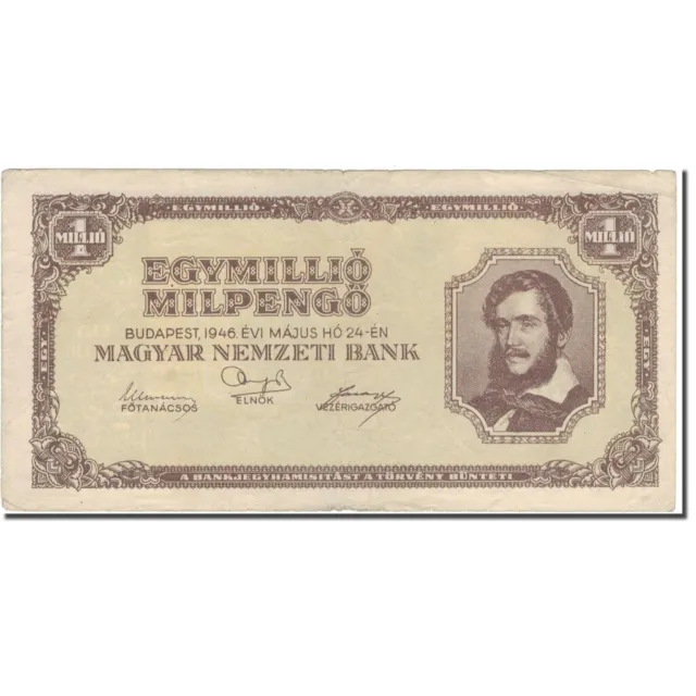 [#803777] Banknote, Hungary, 1 Million Milpengö, 1946, 1946-05-24, KM:128, VF(30