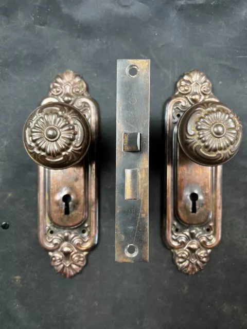 Norwalk Passage Set Victorian Doorknobs Plates Mortise