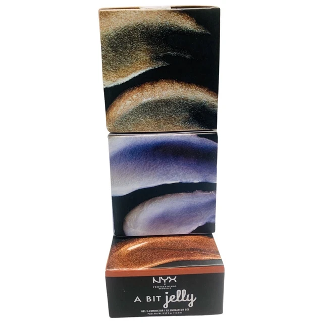 Juego de 3 resaltadores de maquillaje profesional A Bit jalea opalescente bronce luminoso opalescente
