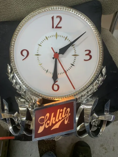 Vintage Schlitz Beer Lighted Clock NEW Never Used