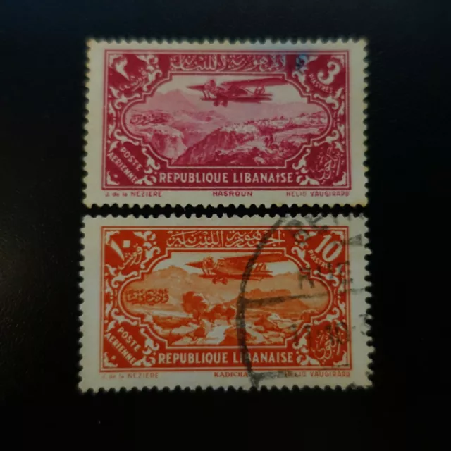Frankreich Kolonie Großartige Libanon Post Luft Pa N° 43/44 Gestempelt