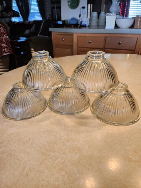 Ribbed Glass Globe Light Fixture Ceiling Fan Shade - Qty 5 Available