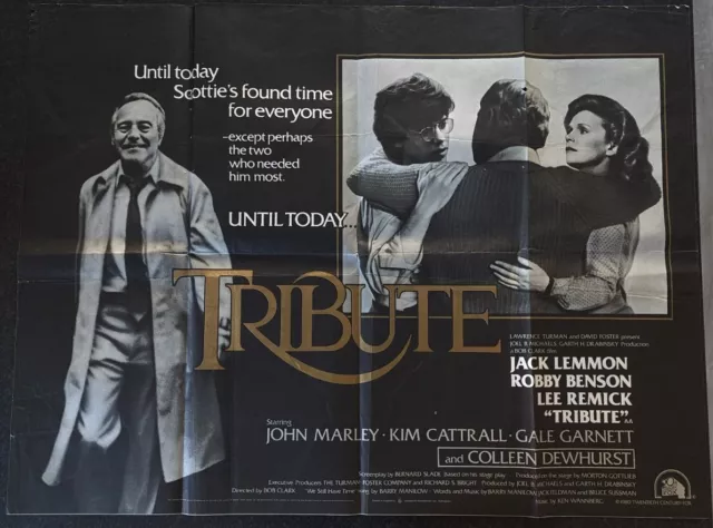 TRIBUTE - UK QUAD (30"x 40") ORIGINAL VINTAGE CINEMA POSTER 1980