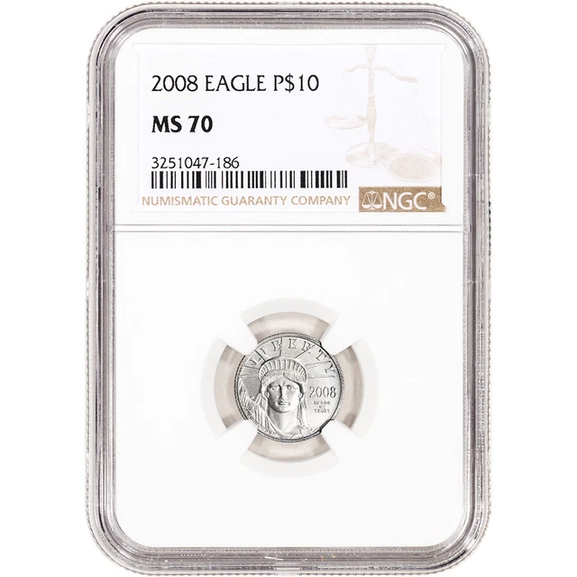 2008 American Platinum Eagle 1/10 oz $10 - NGC MS70