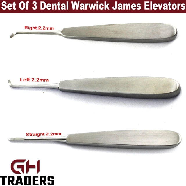 DENTAL ROOT ELEVATORS Tooth Extraction Tools Warwick James Elevator Set