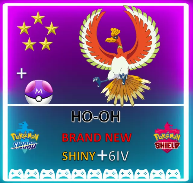 Pokemon Sword and Shield Ultra Shiny Ho-Oh 6IV-EV Trained