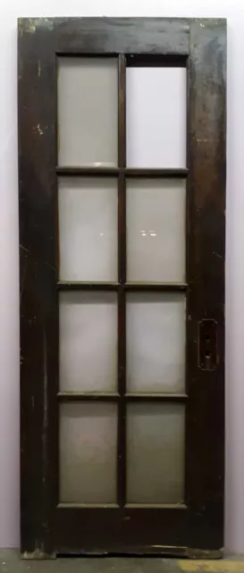 29.5x79"x1.75" Antique Vintage Old Wood Wooden Exterior French Door Window Glass