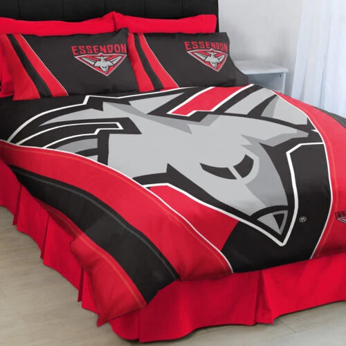 ESSENDON BOMBERS QUILT Cover Set Football Club. Australian Football