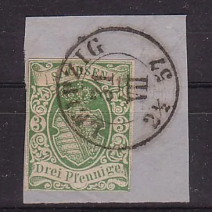 Sachsen Michelnummer 2  gestempelt Briefstück
