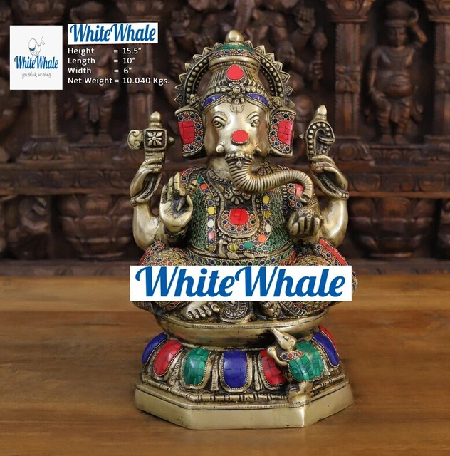 Exotic India Lord Ganesha dans Om (AUM) - Laiton Statue