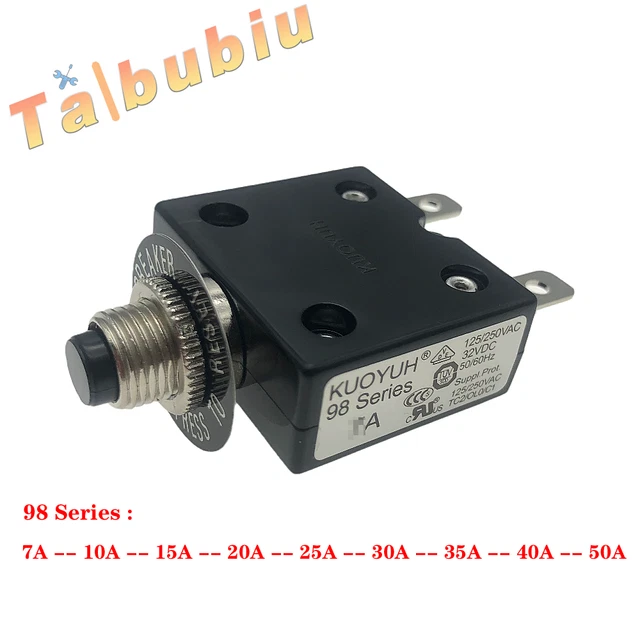 thumbnail image 2 of LEISITING Thermal Overload Circuit Breaker (KUOYUH 88 Series) – 3-25A Adjustable, 125/250VAC, 50/60Hz 2 of 5