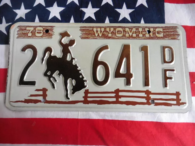 Us Wyoming Brown Fence Rodeo 641 Auto Car Kennzeichen Nummernschild Plate Of Usa