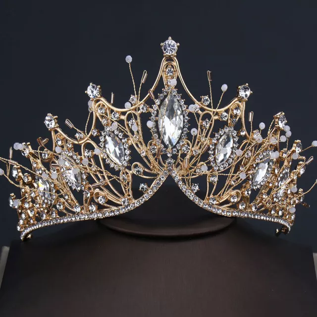 Wedding Bridal Baroque Rhinestone Princess Crown Tiara Crystal Crown Headdress