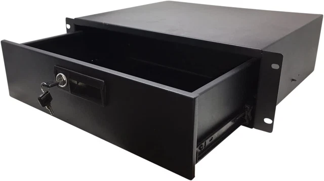3 Space (3U) Steel Rack Drawer with Slam Latch & Keyed Lock