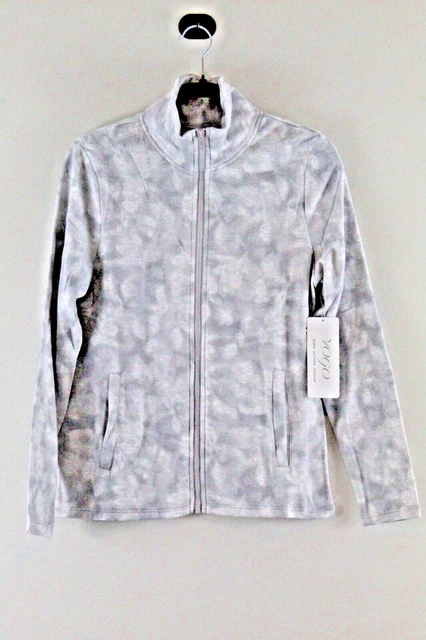 Women's Active Full Zip Fleece Jacket Size Large VOGO Tie Dye Gray NWT