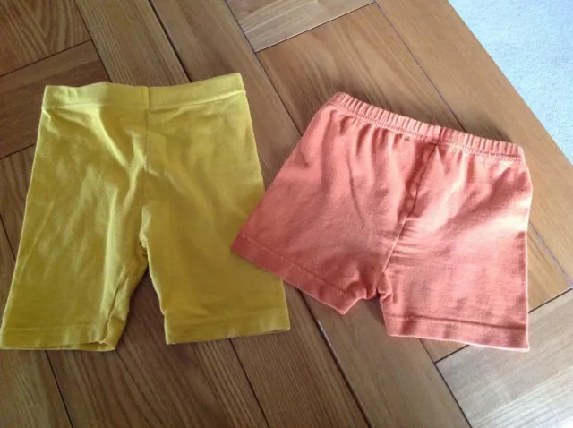 Pantaloncini vintage ragazzo ragazza. Arancione brillante e giallo brillante. (Bhs&Adams) età 3 e 4 anni