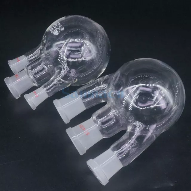50-1000ml 3-neck Borosilicate Glass Straight Joint Round Lab Glass Flask Ware